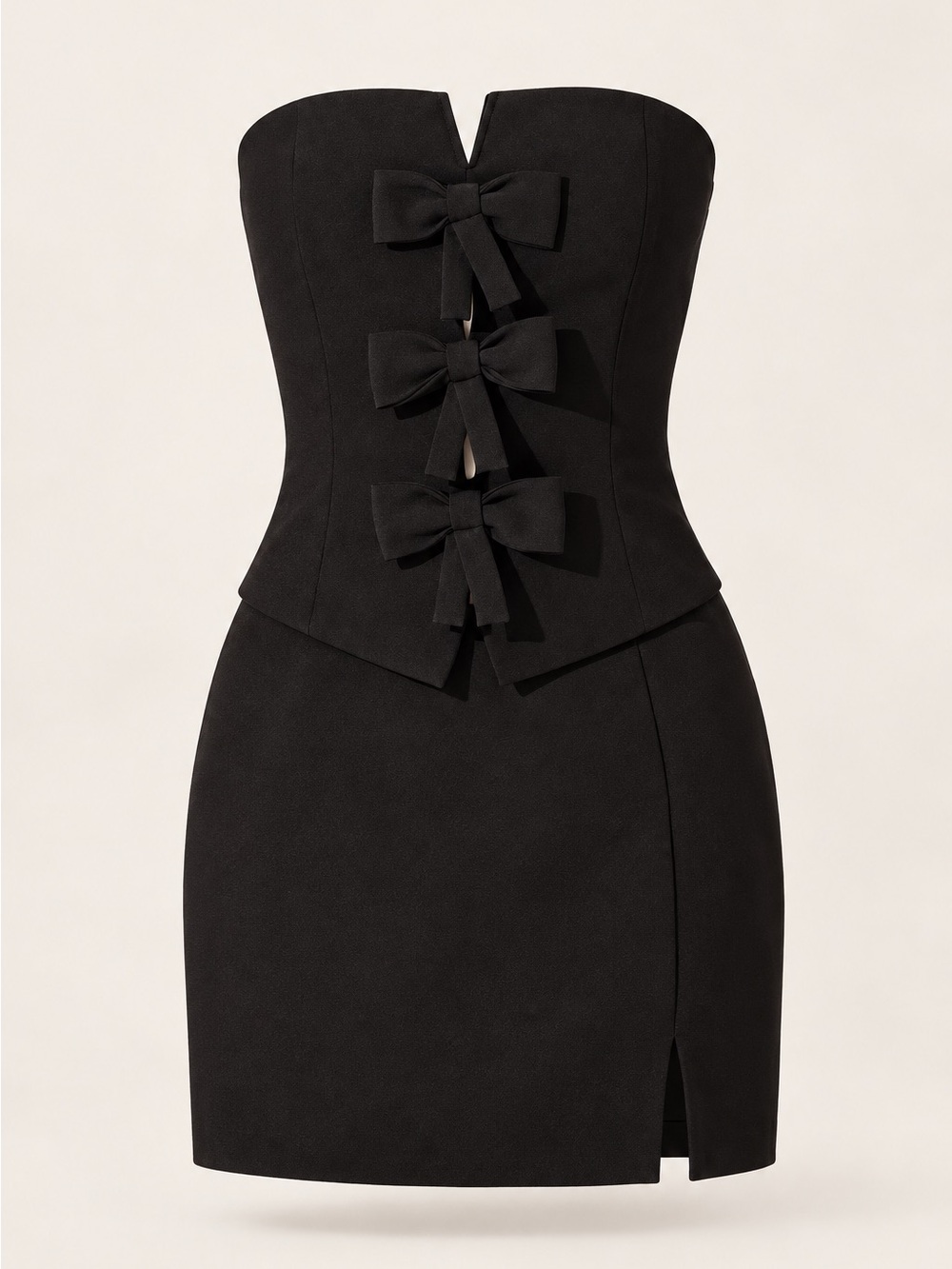 ASTR The Label Bow Detail Strapless Sheath Mini Dress Black M NWT Cocktail Party